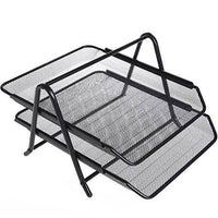 Tray-Black Metal Mesh Desk Set Document Tray 2